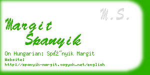 margit spanyik business card